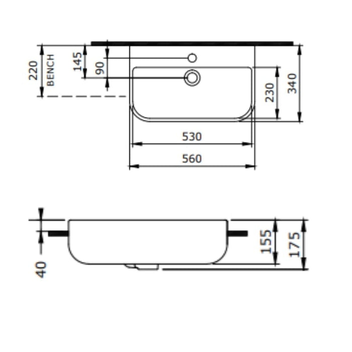 Turner Hastings Narva 560mm Semi-Recessed Basin-NA56SRB-blue-leaf-bathware