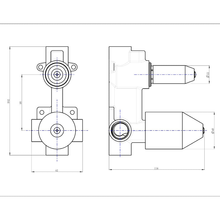 Linsol Universal Multifit Wall Mixer with Divertor In Wall Body