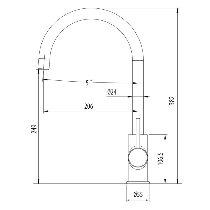 Oliveri Venice Goose Neck 3 Way Filter Tap - Chrome