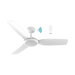 Martec Viper DC 52″ 3 Blade Smart Ceiling Fan With WIFI Remote Control + LED Light - Matt White
