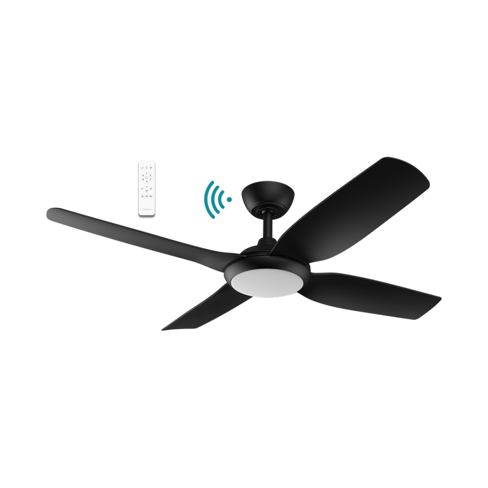 Martec Viper DC 52″ 4 Blade Smart Ceiling Fan With WIFI Remote Control + LED Light - Matt Black