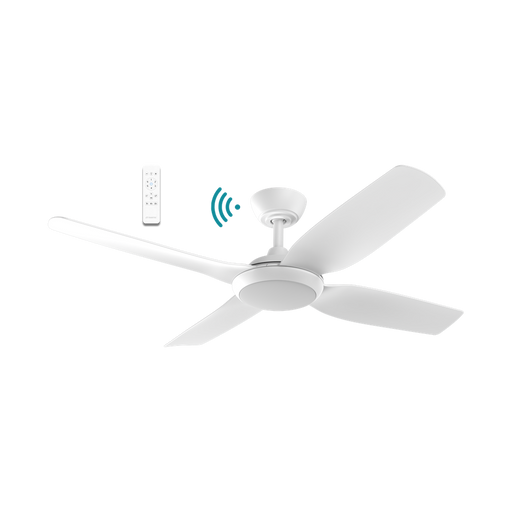 Martec Viper DC 48″ 4 Blade Smart Ceiling Fan With WIFI Remote Control + LED Light - Matt White