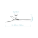 Martec Viper DC 52″ 4 Blade Smart Ceiling Fan With WIFI Remote Control - Matt Black - Technical Drawing