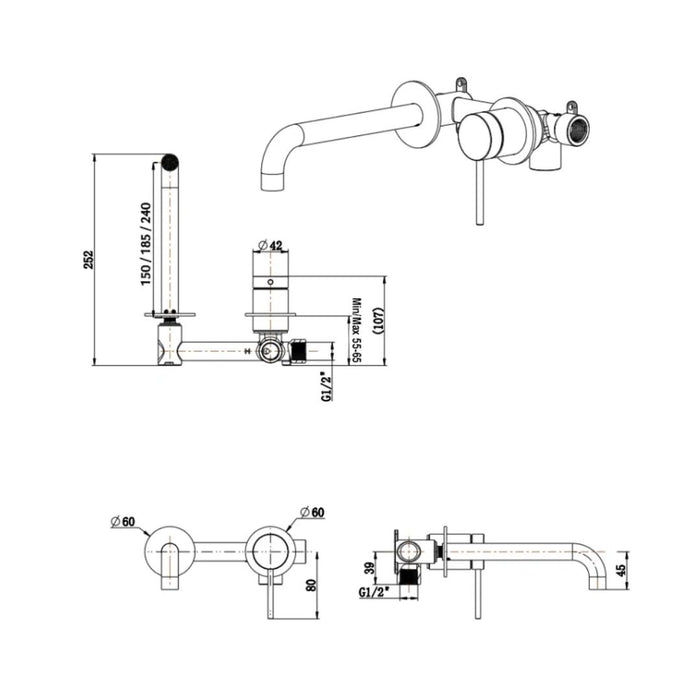 Bellavista Mica Wall-Spout Combo – BODY ONLY