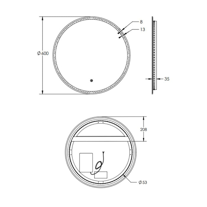 Remer Sphere LED Mirror & Light Colour Switch