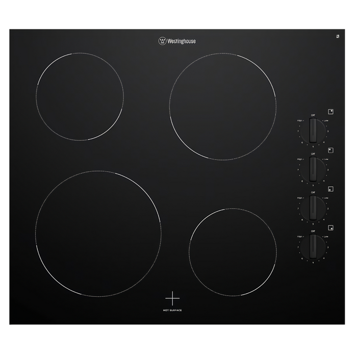 Westinghouse 60cm 4 Zone Ceramic Cooktop  - Black Glass