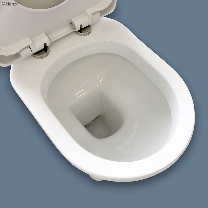 Fienza RAK Washington White Close-Coupled Toilet Suite, Alpine White with S-Trap 240