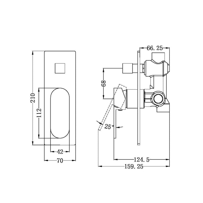 Nero Ecco Shower Mixer With Diverter - Matte Black-NR301311aMB-blue-leaf-bathware