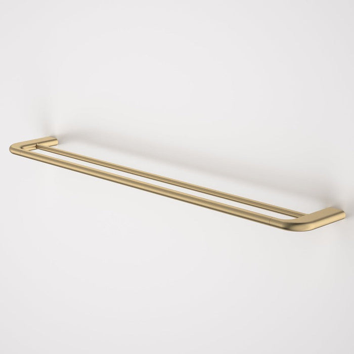 Caroma Contura II 820mm Double Towel Rail - Brushed Brass