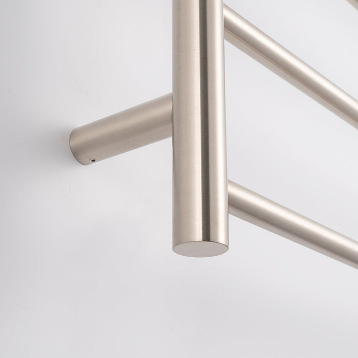 Radiant Heated Round Ladder 600 x 800mm - Brushed Nickel