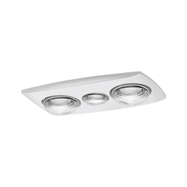 Martec Contour 2 3-in-1  Bathroom Heater with 2 Heat Lamps, Exhaust Fan and LED Light - White
