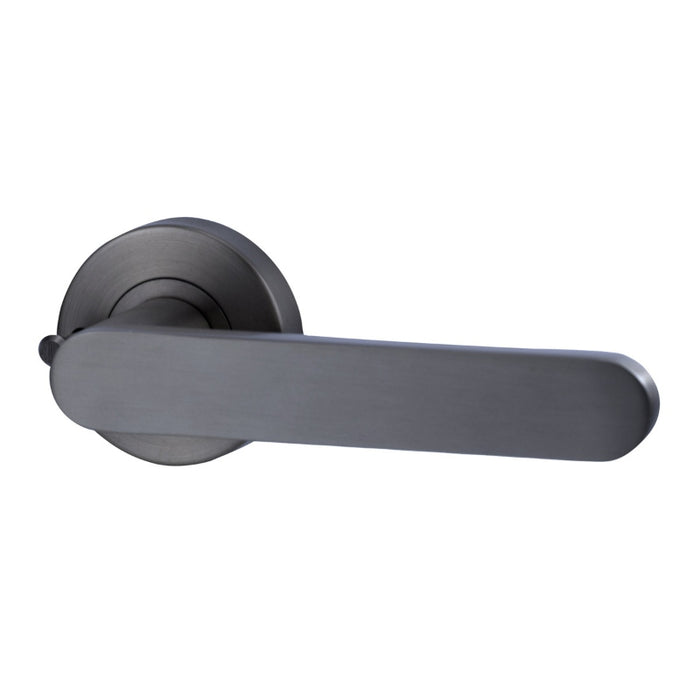 Lockwood Lever V3 Privacy Set With Latch - Satin Gun Metal PVD