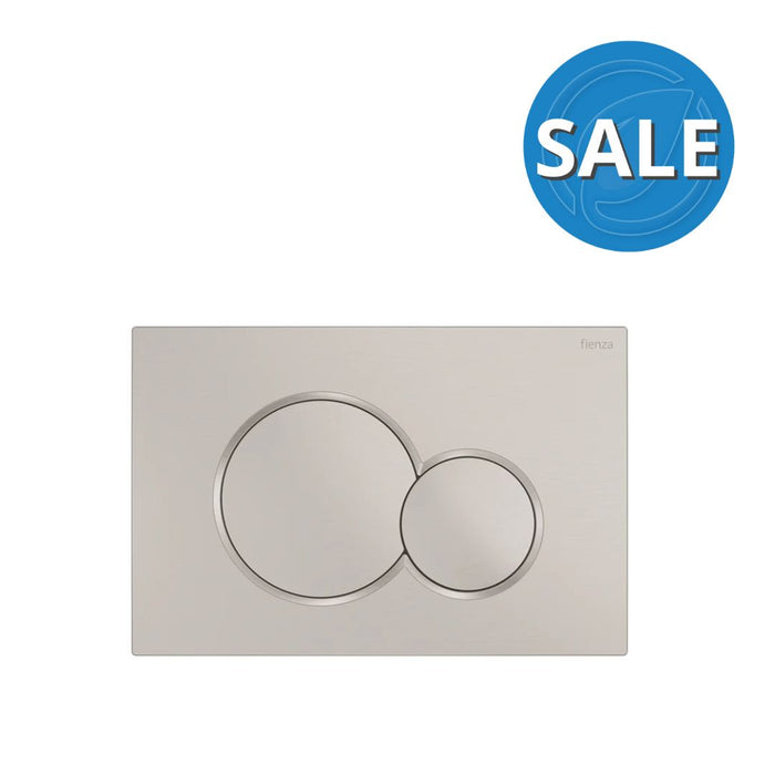 Fienza Sigma Round Button Flush Plate - Brushed Nickel