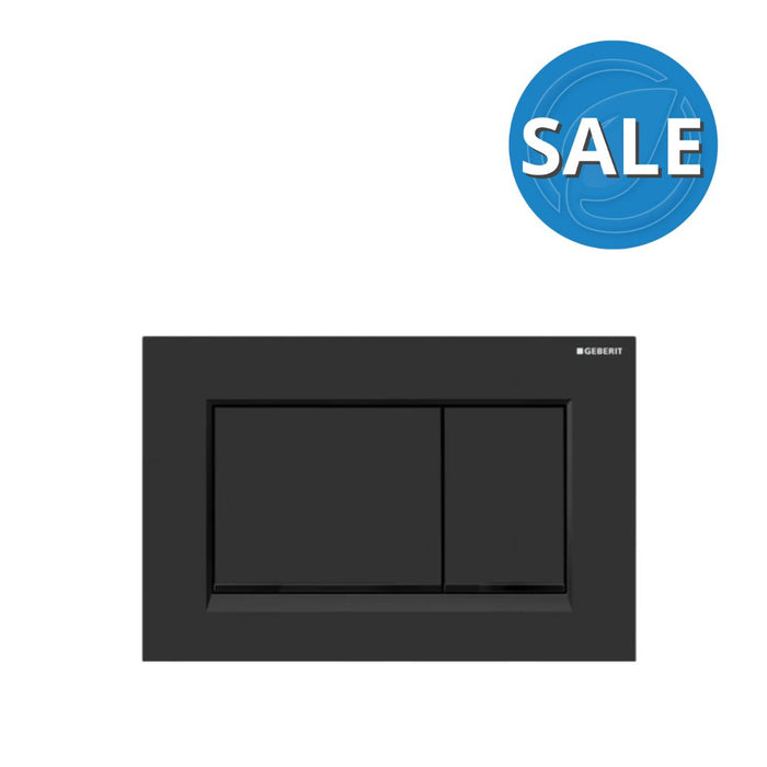 Geberit Sigma30 Matte Black Dual Flush Plate - Black Trim