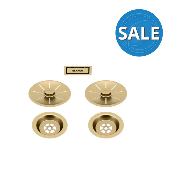 Blanco Strainer System Satin Gold Edition for Double Bowl Sinks