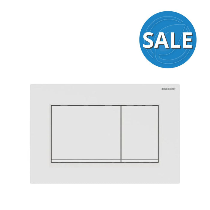 Geberit Sigma30 White Matt Dual Flush Plate - White Trim