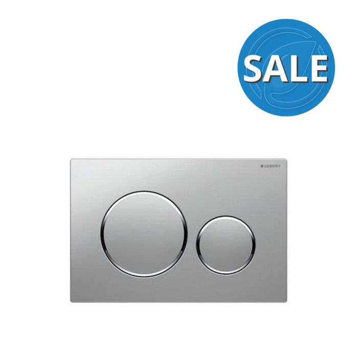 Geberit Sigma 20 Matt Chrome Dual Flush Plate - Chrome Rings