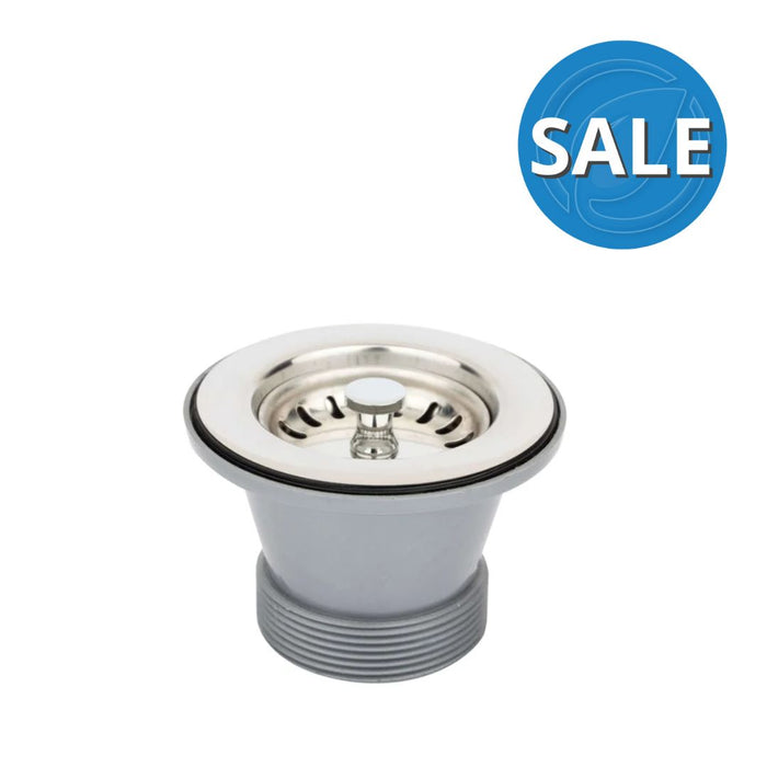 1901 Stainless Steel 65mm Basket Waste inc. 110mm Screw  50mm x 50mm