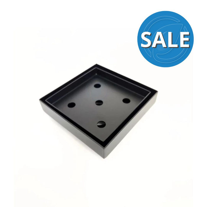 Sienna Square Tile Insert Floor Waste - Matte Black