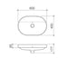 Caroma Liano II 600mm Pill Inset Basin with Tap Landing (0 Tap Hole) with Overflow - Technical Drawing