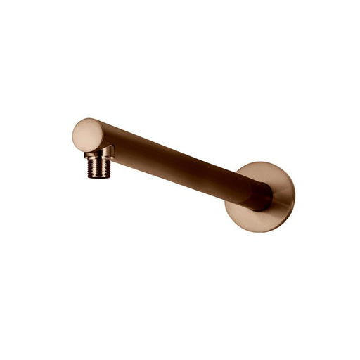 Meir Round Wall Shower Arm 400mm - Lustre Bronze-blue-leaf-bathware