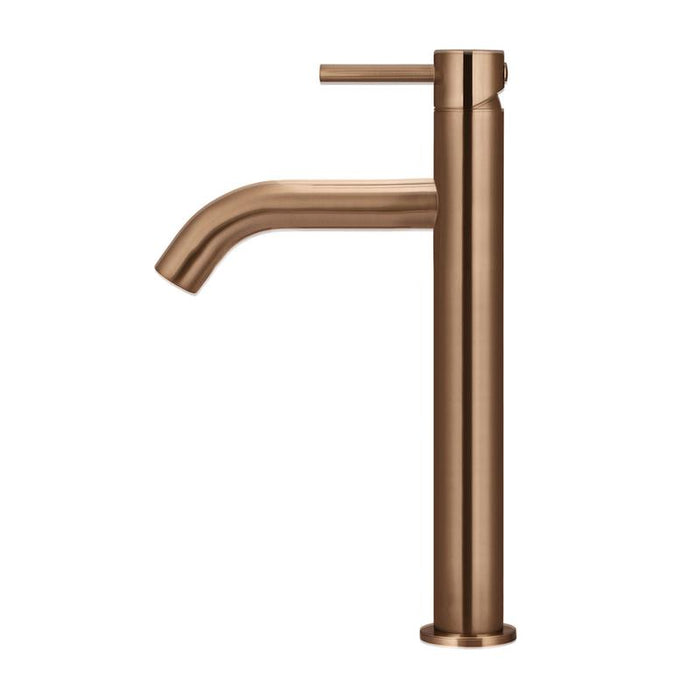 Meir Piccola Tall Basin Mixer Tap with 130mm Spout - Lustre Bronze-blue-leaf-bathware