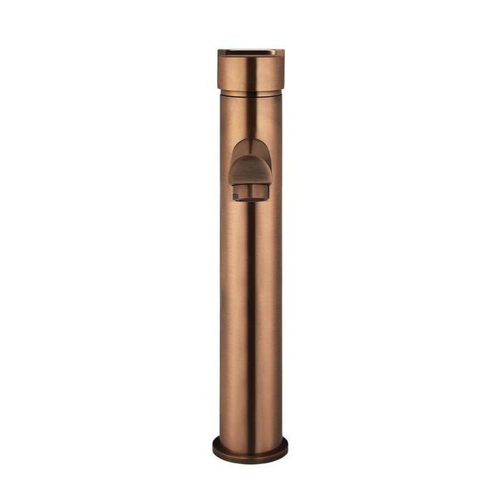 Meir Round Paddle Tall Basin Mixer - Lustre Bronze-blue-leaf-bathware