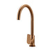 Meir Round Gooseneck Kitchen Mixer Tap with Paddle Handle - Lustre Bronze-blue-leaf-bathware