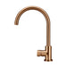 Meir Round Gooseneck Kitchen Mixer Tap with Pinless Handle - Lustre Bronze-blue-leaf-bathware
