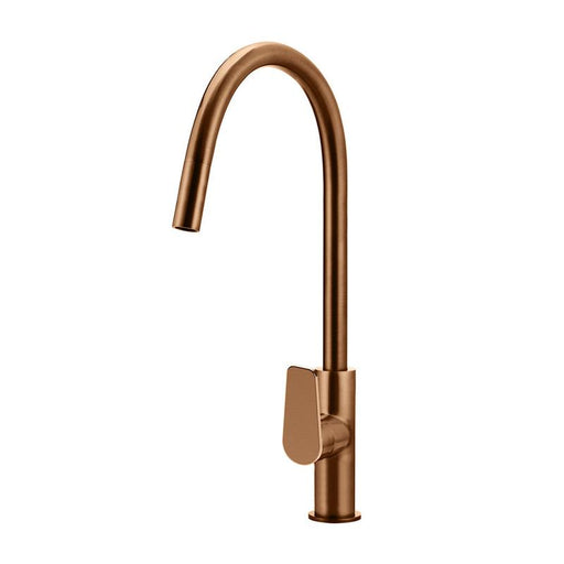Meir Round Paddle Piccola Pull Out Kitchen Mixer Tap - Lustre Bronze-blue-leaf-bathware
