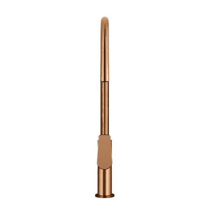 Meir Round Paddle Piccola Pull Out Kitchen Mixer Tap - Lustre Bronze-blue-leaf-bathware