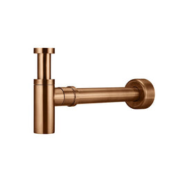 Meir Round Bottle Trap for 32mm basin waste and 40mm outlet - Lustre Bronze-blue-leaf-bathware