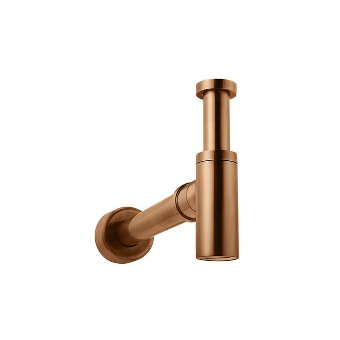 Meir Round Bottle Trap for 32mm basin waste and 40mm outlet - Lustre Bronze-blue-leaf-bathware