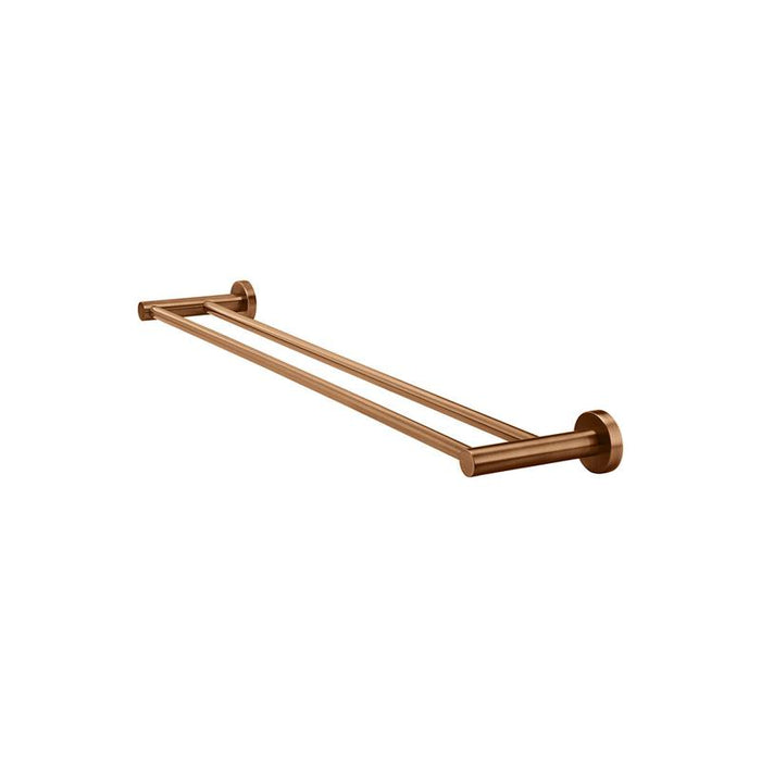Meir Round Double Towel Rail 600mm - Lustre Bronze-blue-leaf-bathware