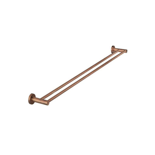 Meir Round Double Towel Rail 900mm - Lustre Bronze-blue-leaf-bathware