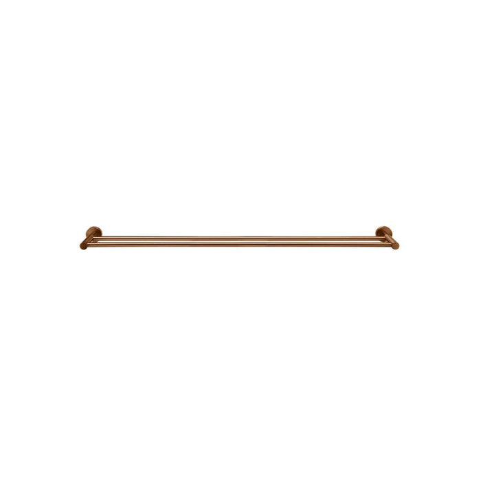 Meir Round Double Towel Rail 900mm - Lustre Bronze-blue-leaf-bathware