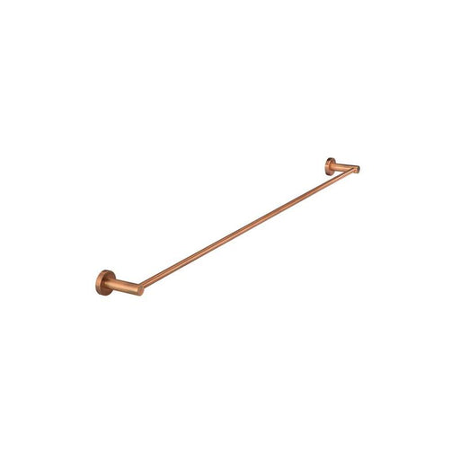 Meir Round Single Towel Rail - Lustre Bronze-blue-leaf-bathware