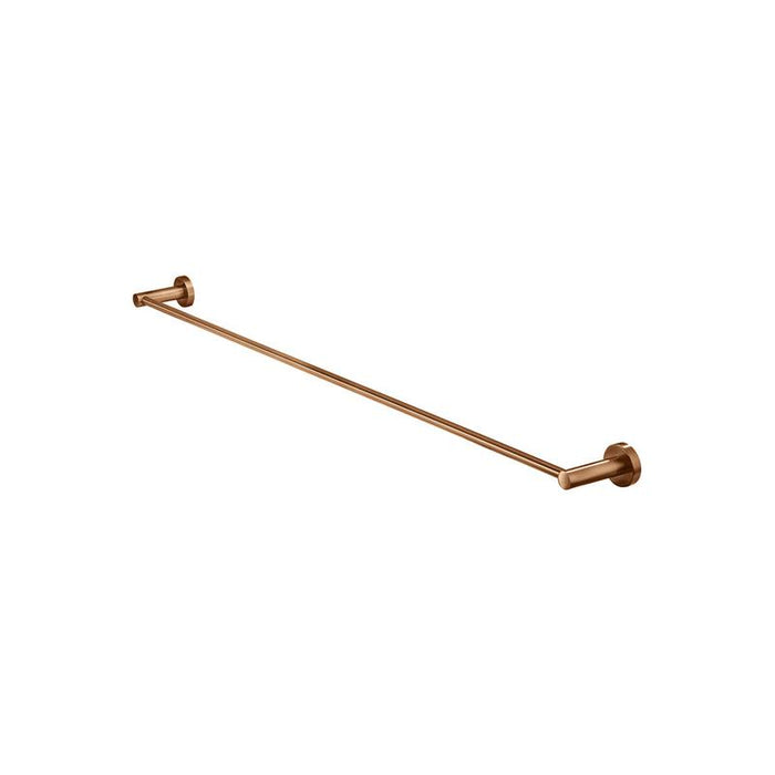 Meir Round Single Towel Rail - Lustre Bronze-blue-leaf-bathware
