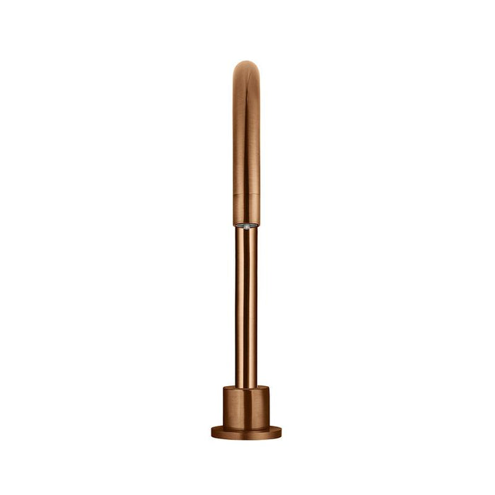 Meir Round Gooseneck High-Rise Swivel Hob Spout - Lustre Bronze-blue-leaf-bathware