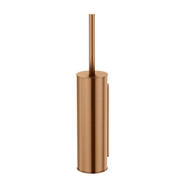 Meir Round Toilet Brush & Holder - Lustre Bronze-blue-leaf-bathware