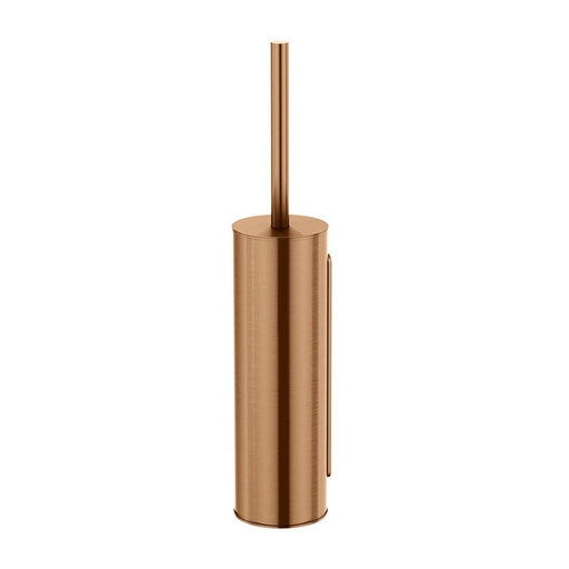 Meir Round Toilet Brush & Holder - Lustre Bronze-blue-leaf-bathware