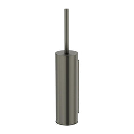 Meir Round Toilet Brush & Holder - Shadow Gunmetal-blue-leaf-bathware