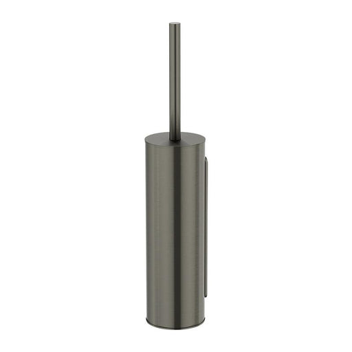 Meir Round Toilet Brush & Holder - Shadow Gunmetal-blue-leaf-bathware