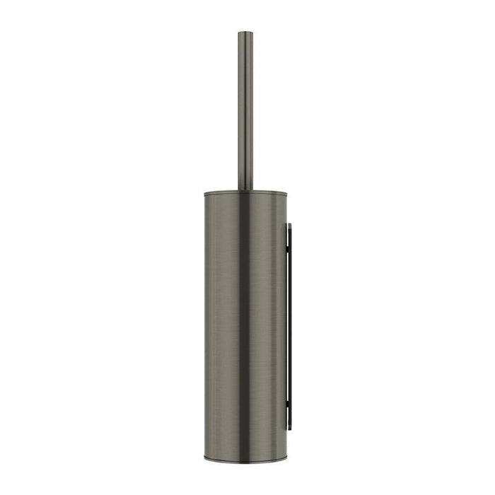Meir Round Toilet Brush & Holder - Shadow Gunmetal-blue-leaf-bathware