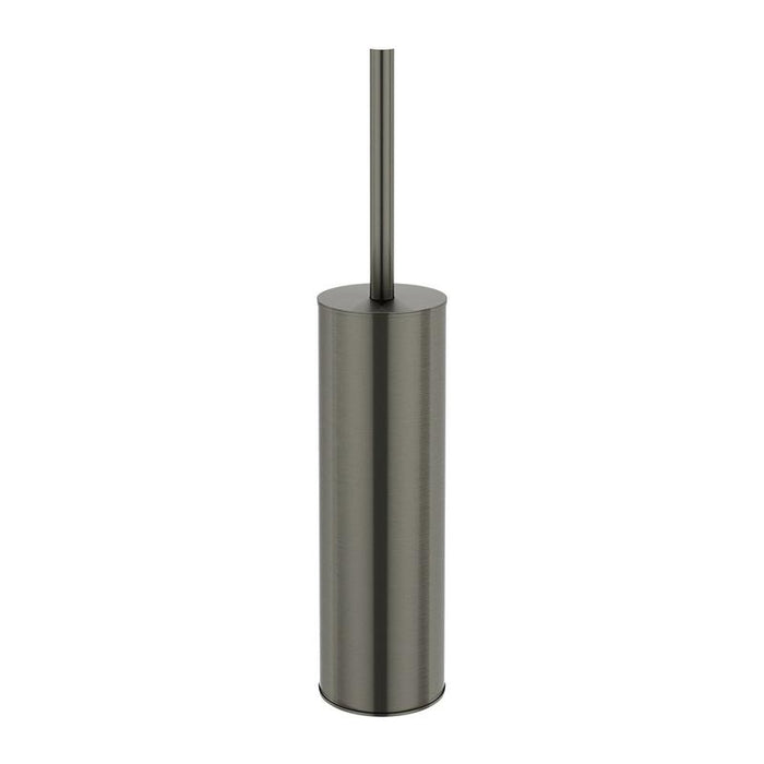 Meir Round Toilet Brush & Holder - Shadow Gunmetal-blue-leaf-bathware