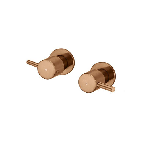 Meir Round Quarter Turn Wall Top Assemblies - Lustre Bronze-blue-leaf-bathware