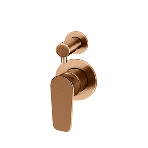 Meir Round Diverter Mixer Paddle Handle Trim Kit (In-wall Body Not Included) - Lustre Bronze-blue-leaf-bathware