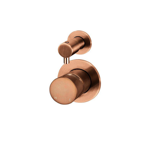Meir Round Diverter Mixer Pinless Handle Trim Kit (In-wall Body Not Included) - Lustre Bronze-blue-leaf-bathware