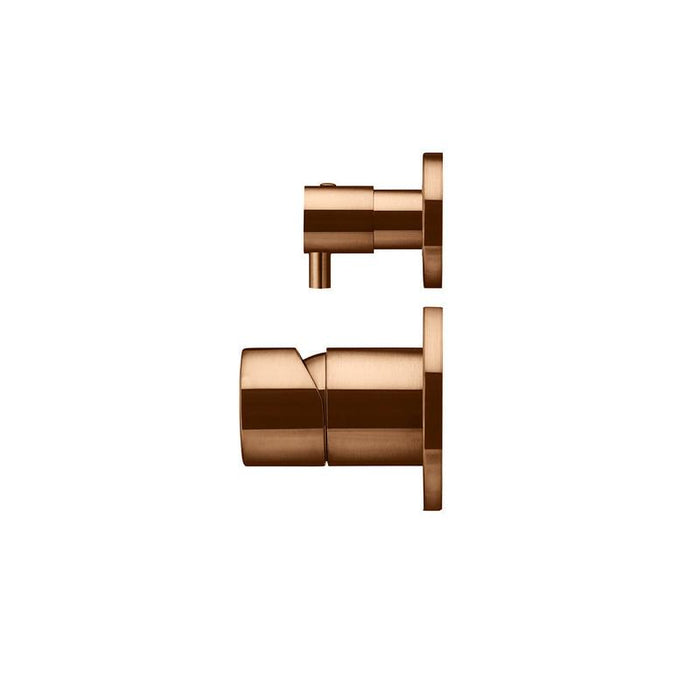 Meir Round Diverter Mixer Pinless Handle Trim Kit (In-wall Body Not Included) - Lustre Bronze-blue-leaf-bathware