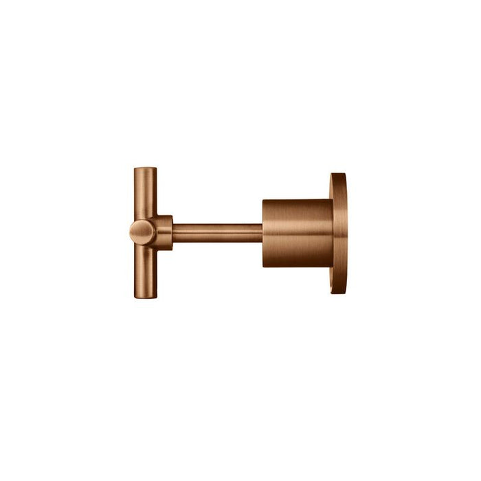 Meir Round Cross Handle Jumper Valve Wall Top Assemblies - Lustre Bronze-blue-leaf-bathware